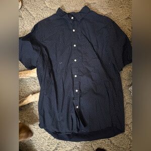 Old Navy Dark Blue Polka Dot Shirt